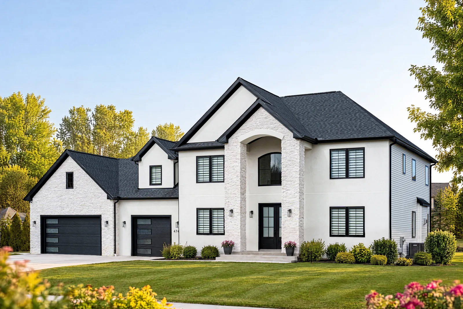 Birchwood Residence — Front entry and garage