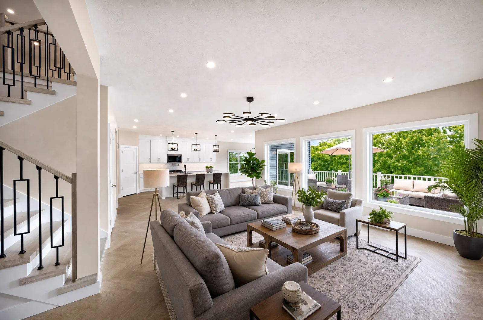 The Evergreen Residence — Open living area and kitchen
