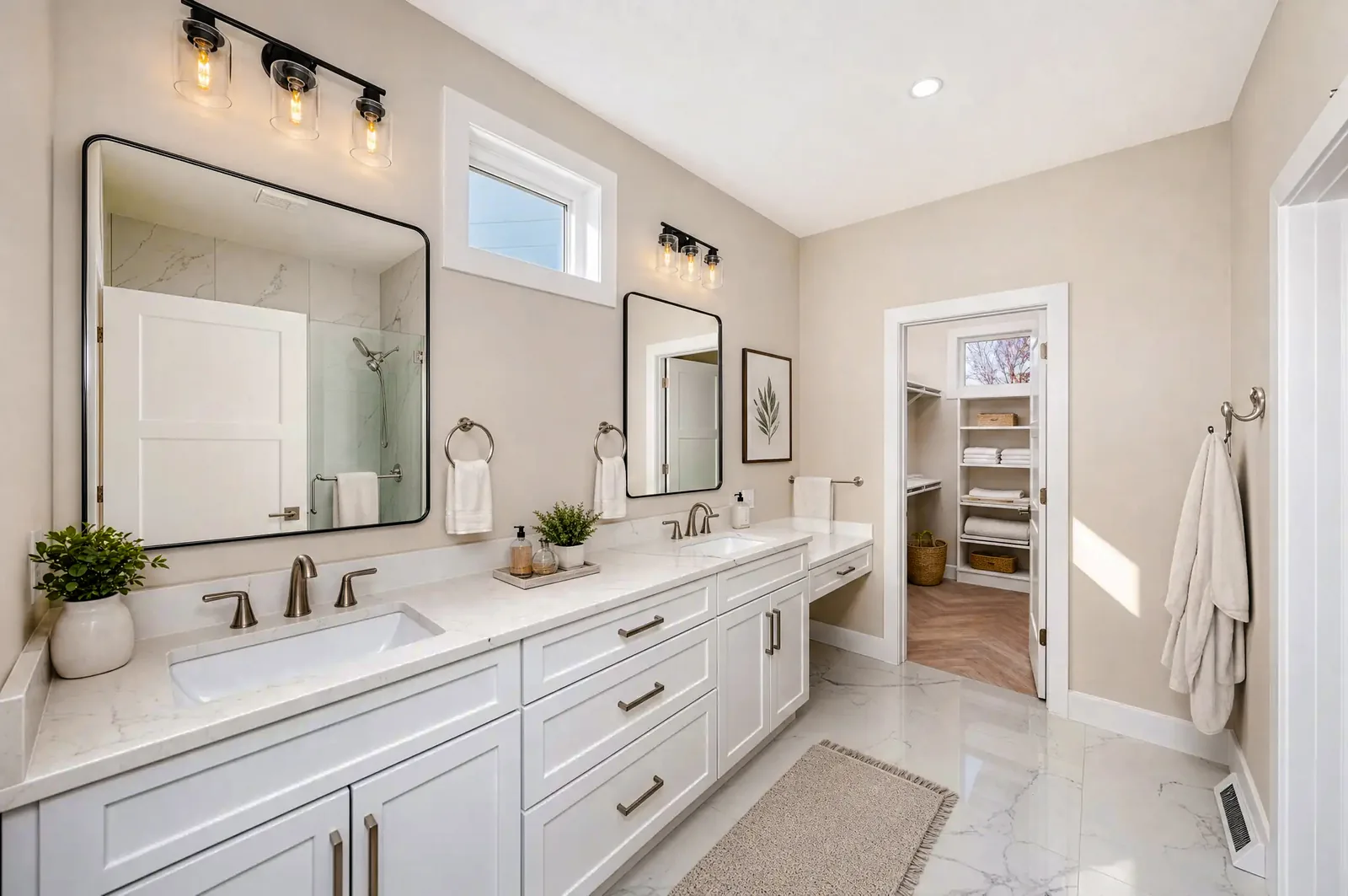 The Evergreen Residence — Bathroom with double vanity